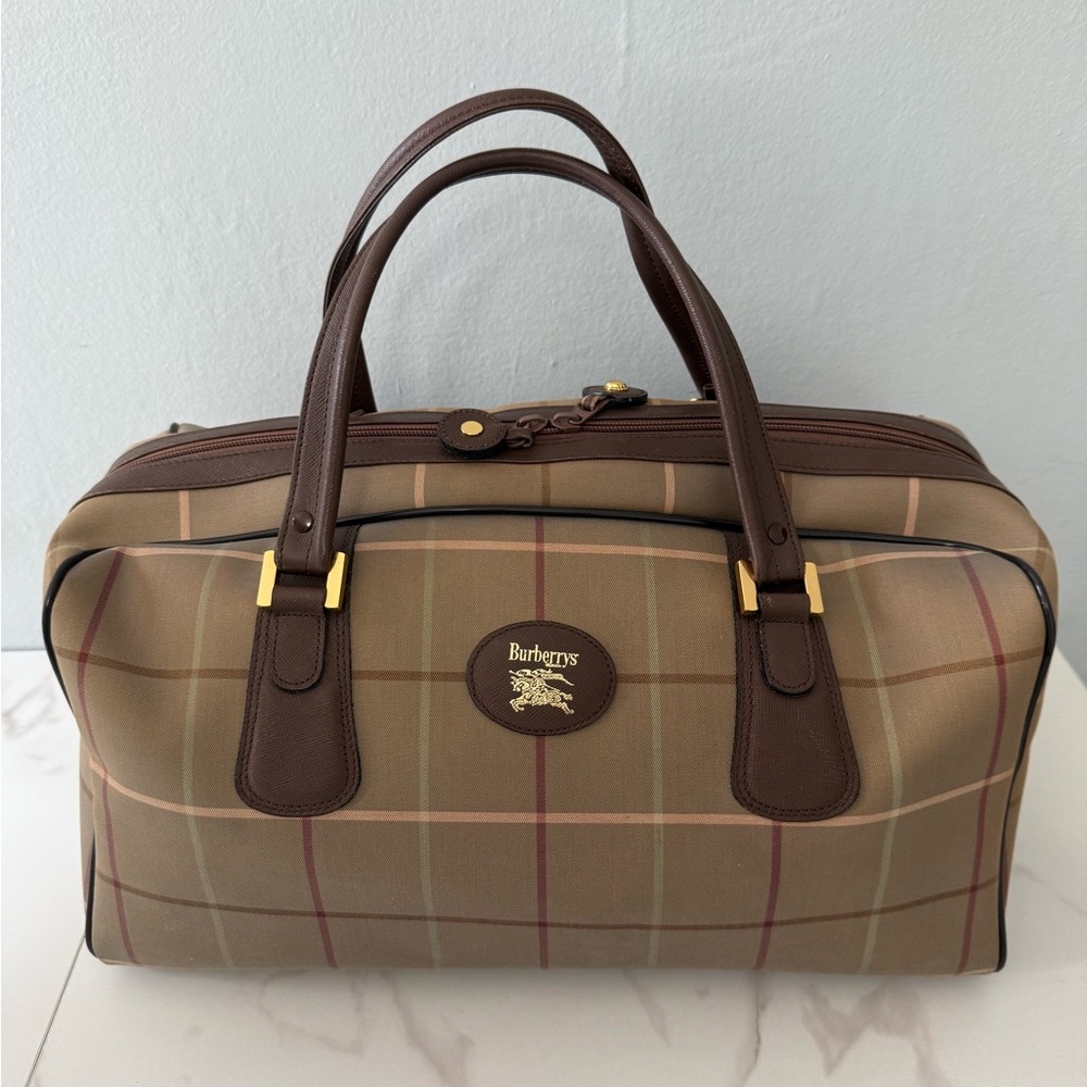 PRE OWNED Burberry Nova Check Boston Bag 50cm